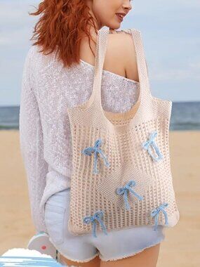 Bows Preppy Woven Bag